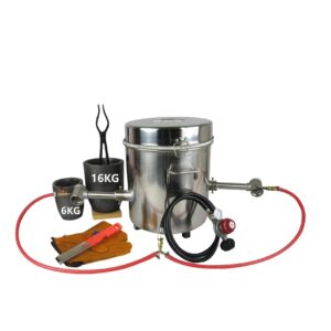 LSMIITTH 16 KG Gas Metal Melting Furnace Kit Foundry Copper Crucible Tongs Casting Tool