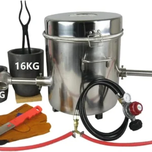 LSMIITTH 16 KG Gas Metal Melting Furnace Kit Foundry Copper Crucible Tongs Casting Tool