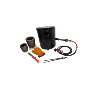 LSMIITTH 16KG(35LBs) Single Burner Gas Metal Melting Furnace Foundry2 Crucibles Tong Casting Mold Gas Forge