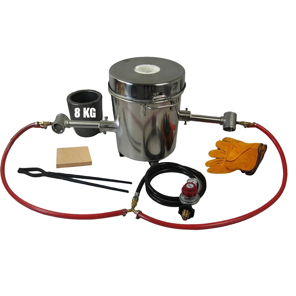 LSMIITTH 6 KG Dual Burner Gas Metal Melting Furnace Propane Forge Casting Tool