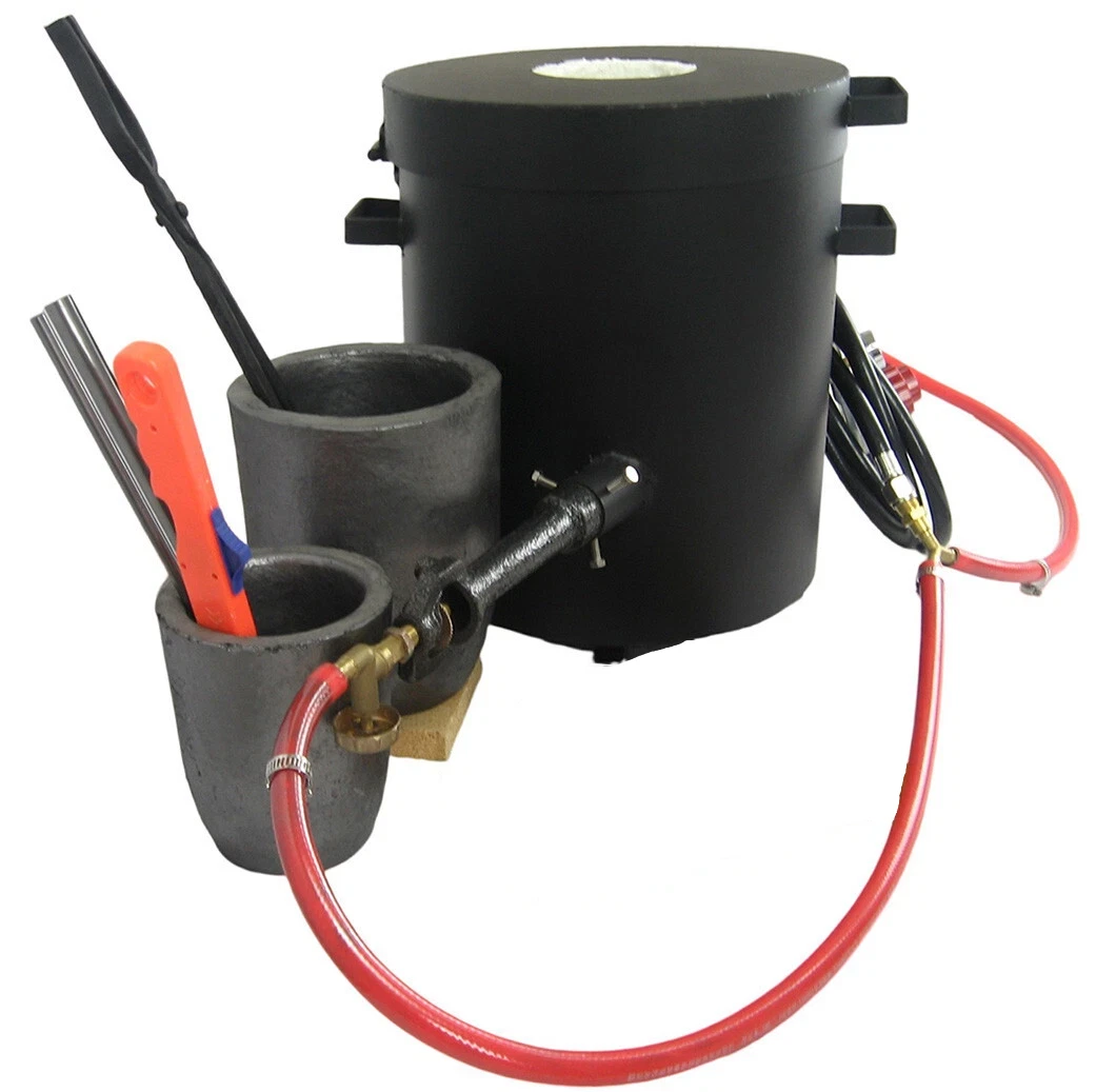 LSMIITTH 16 KG Gas Metal Melting Furnace Foundry Copper 2 Crucibles Tongs Casting Mold - Image 2