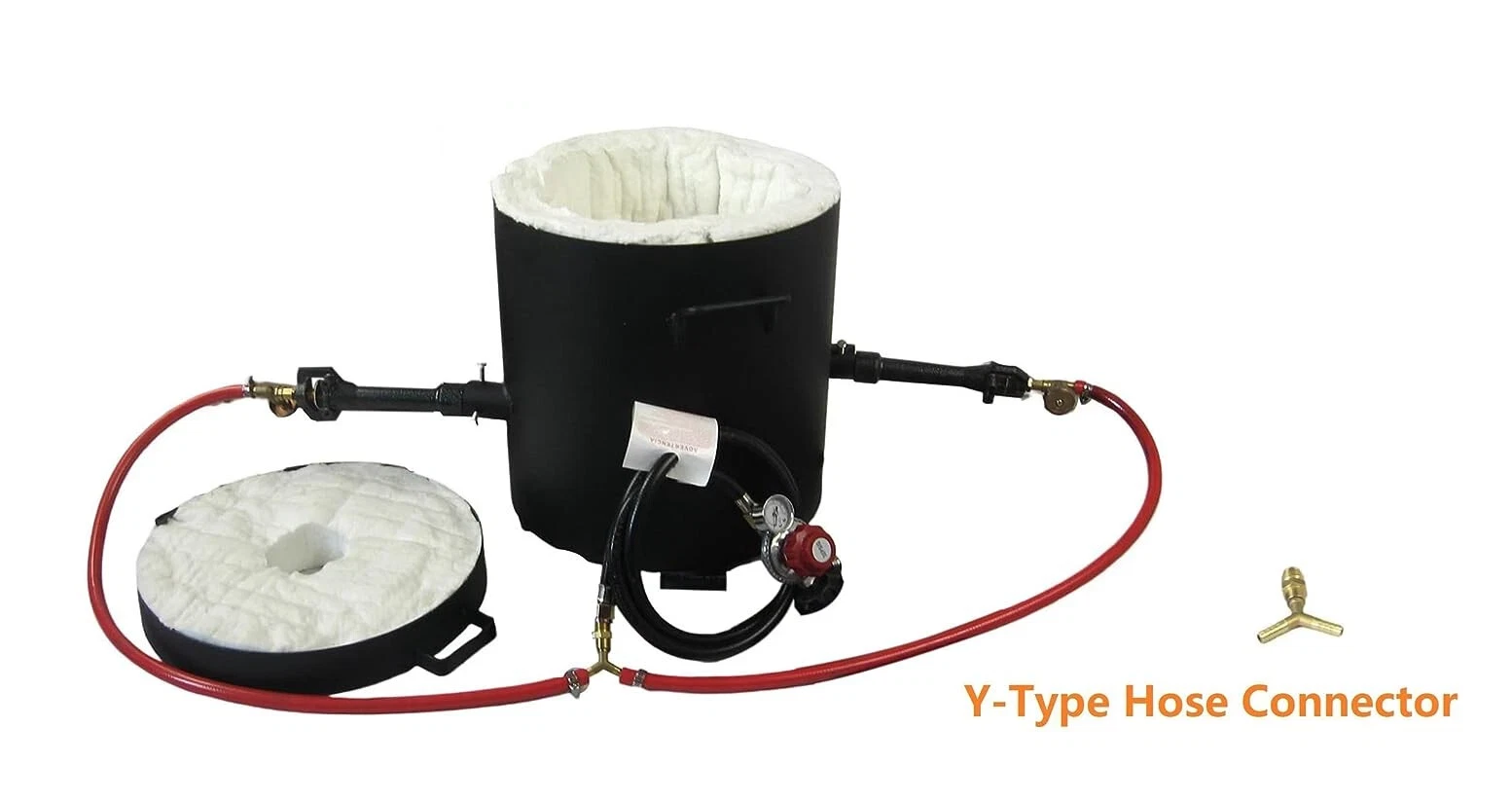 LSMIITTH 25KG(55LBs) Large Propane Smelting Furnace Kit with Crucible 25KG, Double Forge Burners and Dual Regulators, Foundry Casting Kiln Furnace for Melting Metal Recycle Gold Copper Aluminum - Image 4