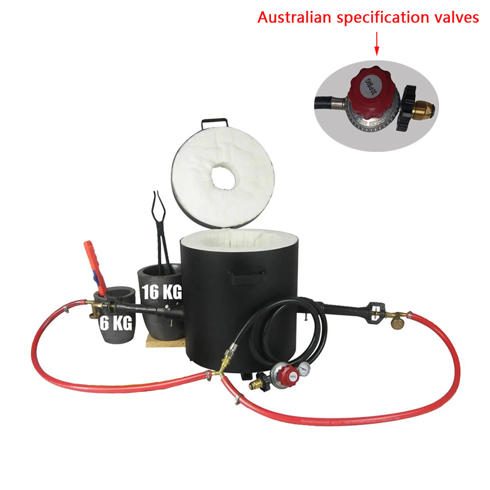 LSMIITTH 16 KG Gas Metal Melting Furnace Foundry Copper 2 Crucibles Tongs Casting Mold - Image 7