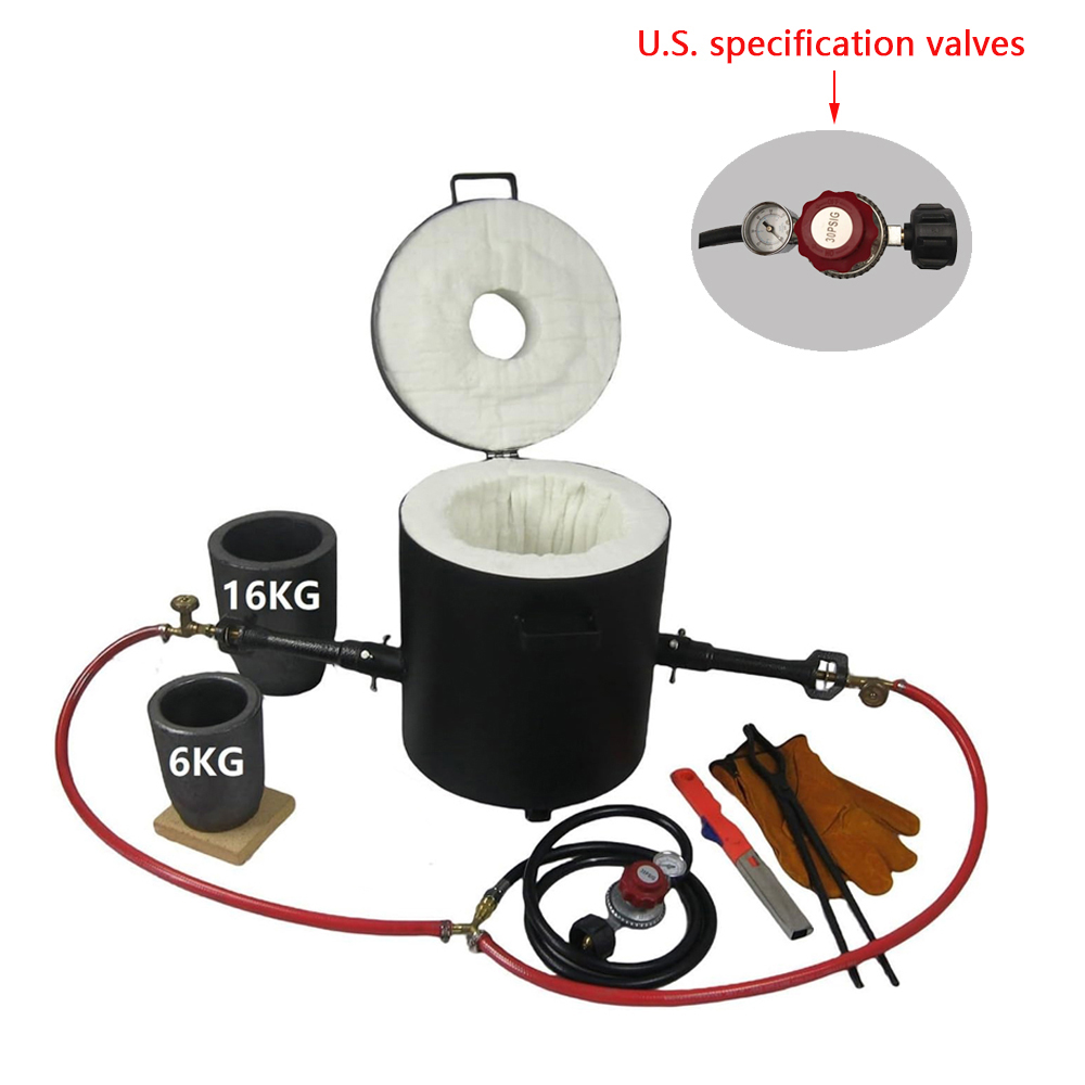 LSMIITTH 16 KG Gas Metal Melting Furnace Foundry Copper 2 Crucibles Tongs Casting Mold - Image 8